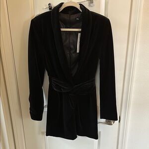 Zara Black Velvet Blazer Dress